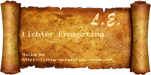 Lichter Ernesztina névjegykártya