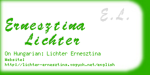 ernesztina lichter business card